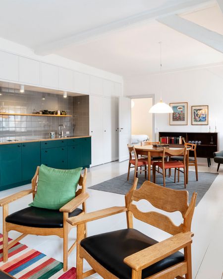 Zimmer mit Küchenzeile im Designhotel Kanalhuset in Kopenhagen